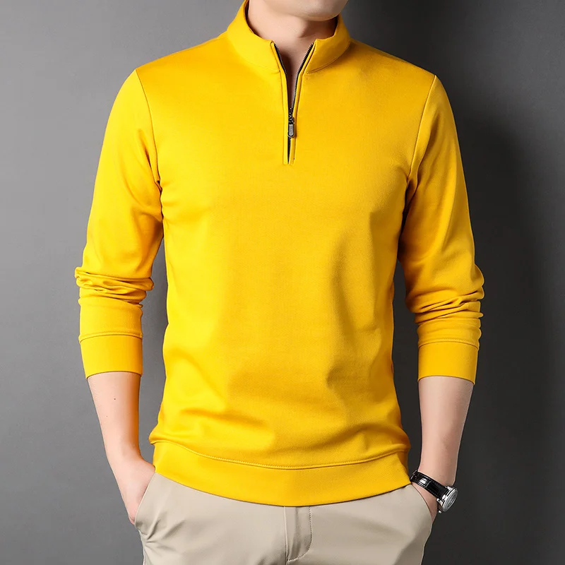 Първокласен Нова Модна марка, Луксозна Риза с къси ръкави с цип, Мъжки Ежедневни Обикновена Корейски блузи с дълъг ръкав, Мъжки дрехи 2023 г.