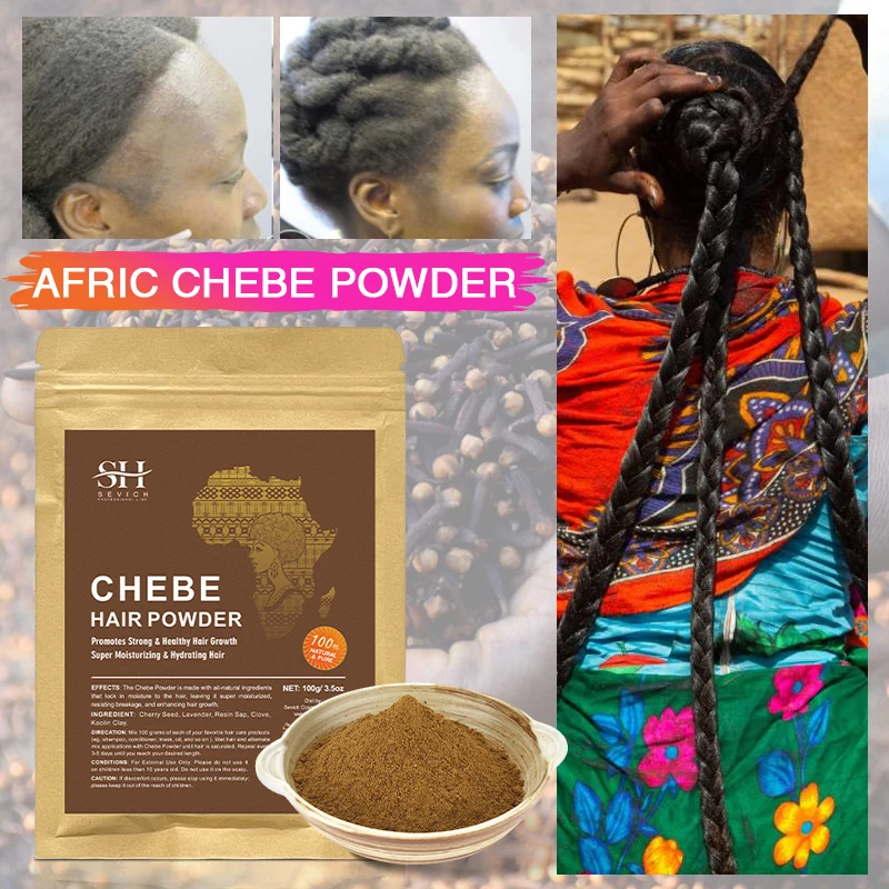 Africa Chad Chebe Powder Е 100% Натурална пудра на Прах за Бързо Прераждане на косата Срещу Чупливост на Местни Съставки са с Модерна Изработка 100 г